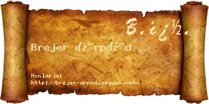 Brejer Árpád névjegykártya