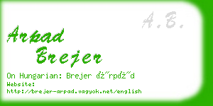 arpad brejer business card